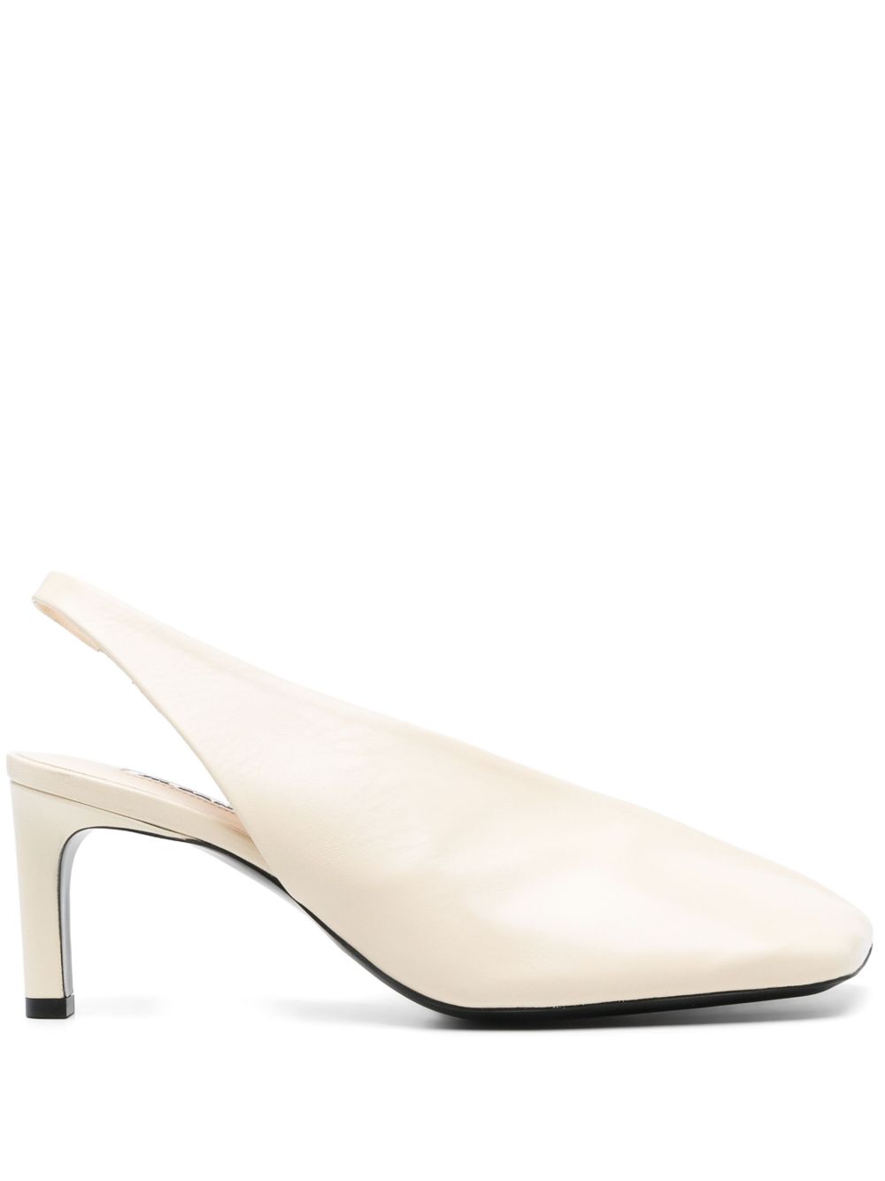 Jil Sander 70mm leather slingback pumps White