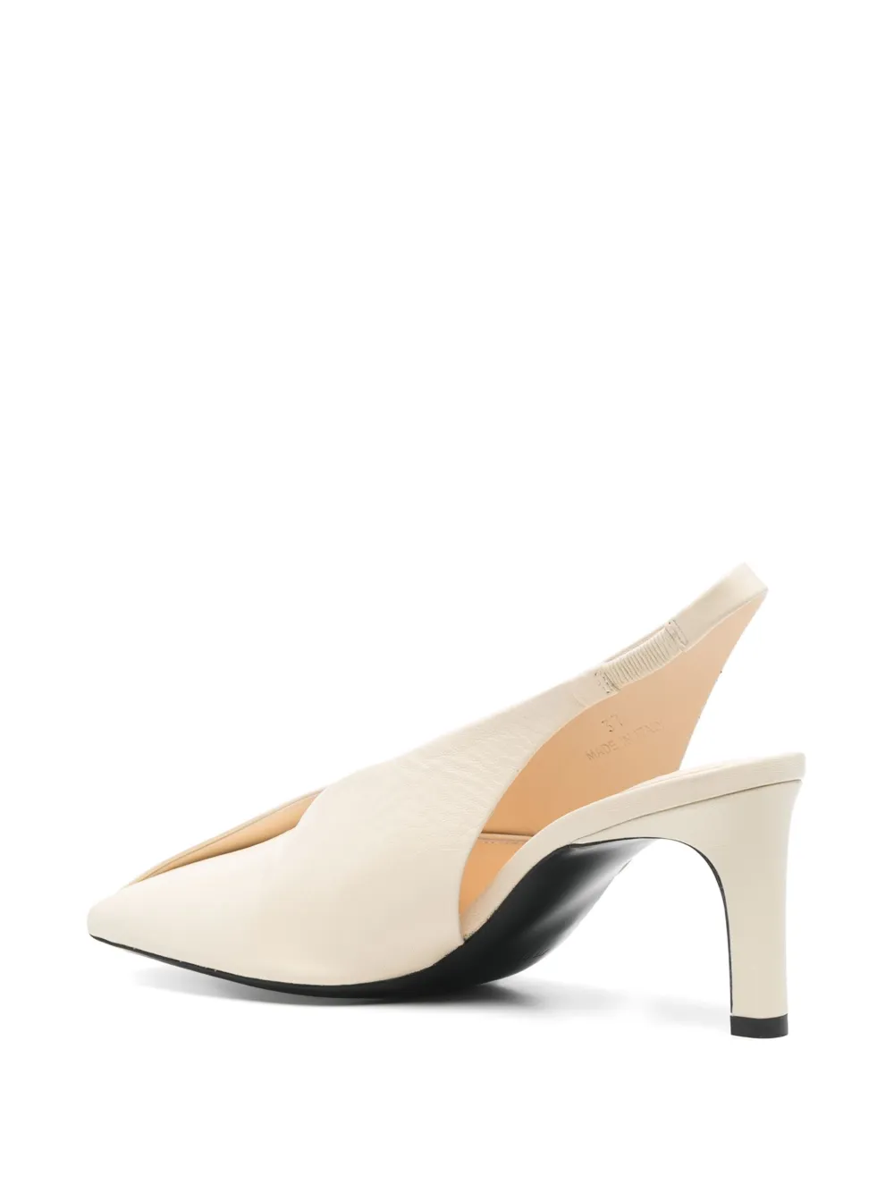 Jil Sander 70mm leather slingback pumps White