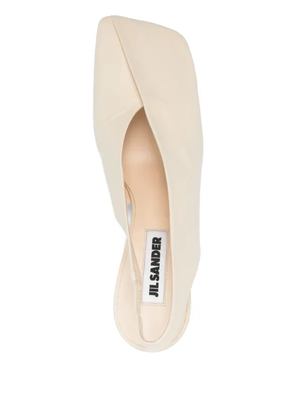 ジル・サンダー ホワイト スリングバック パンプス レディース Jil Sander スリングバック パンプス | ホワイト | FARFETCH JP