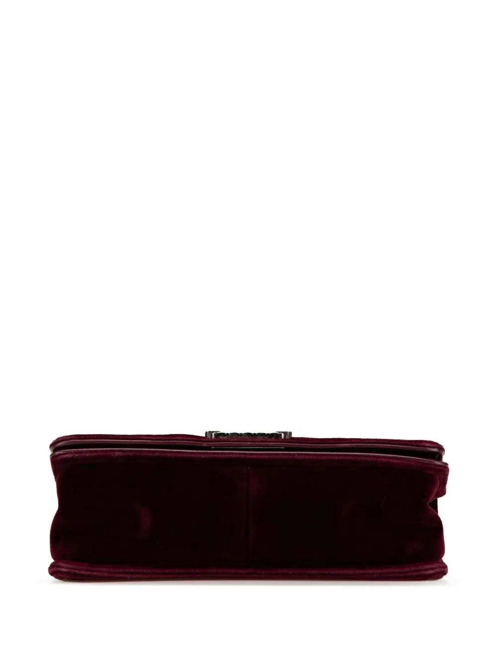 Pre-owned Chanel 2013-2014 Medium Velvet And Tweed Boy Flap Shoulder Bag In Red