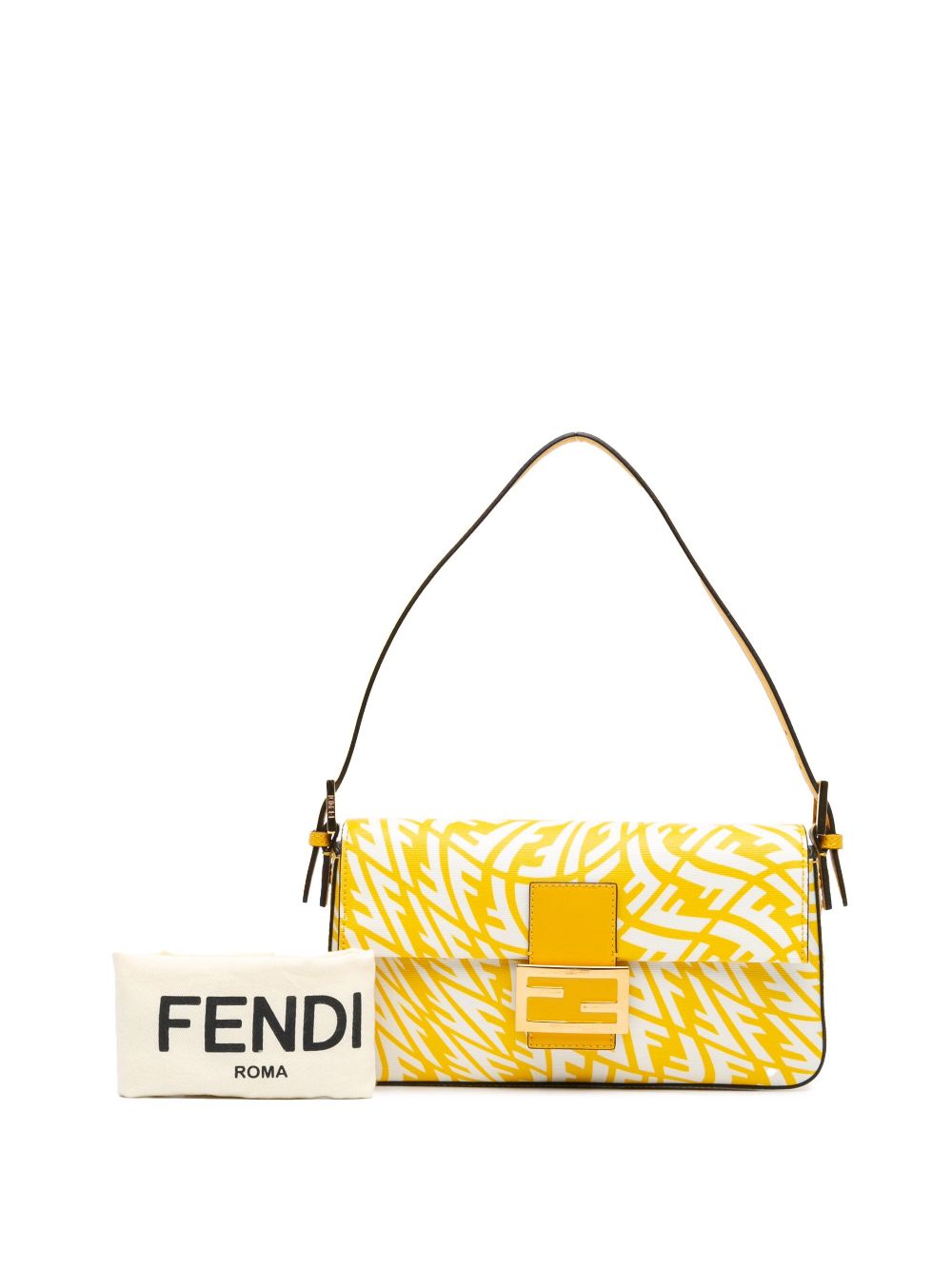 Fendi Pre-Owned 2010-2024 Sarah Coleman Zucca Coated Canvas 1997 Vertigo Bagbaguette shoulder bag - Yellow