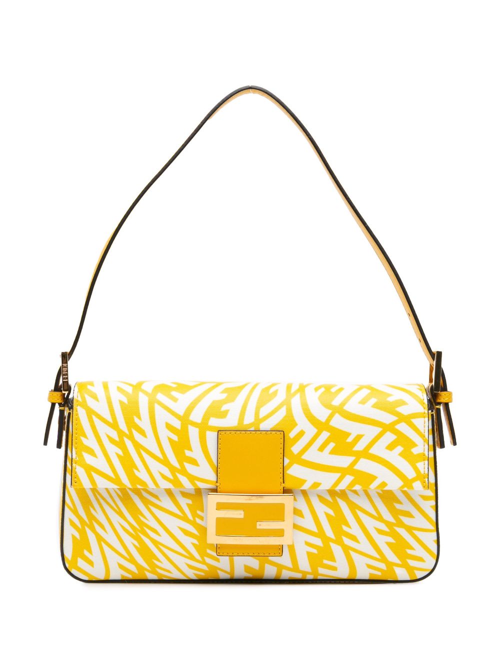 Fendi Pre-Owned 2010-2024 Sarah Coleman Zucca Coated Canvas 1997 Vertigo Bagbaguette shoulder bag - Yellow