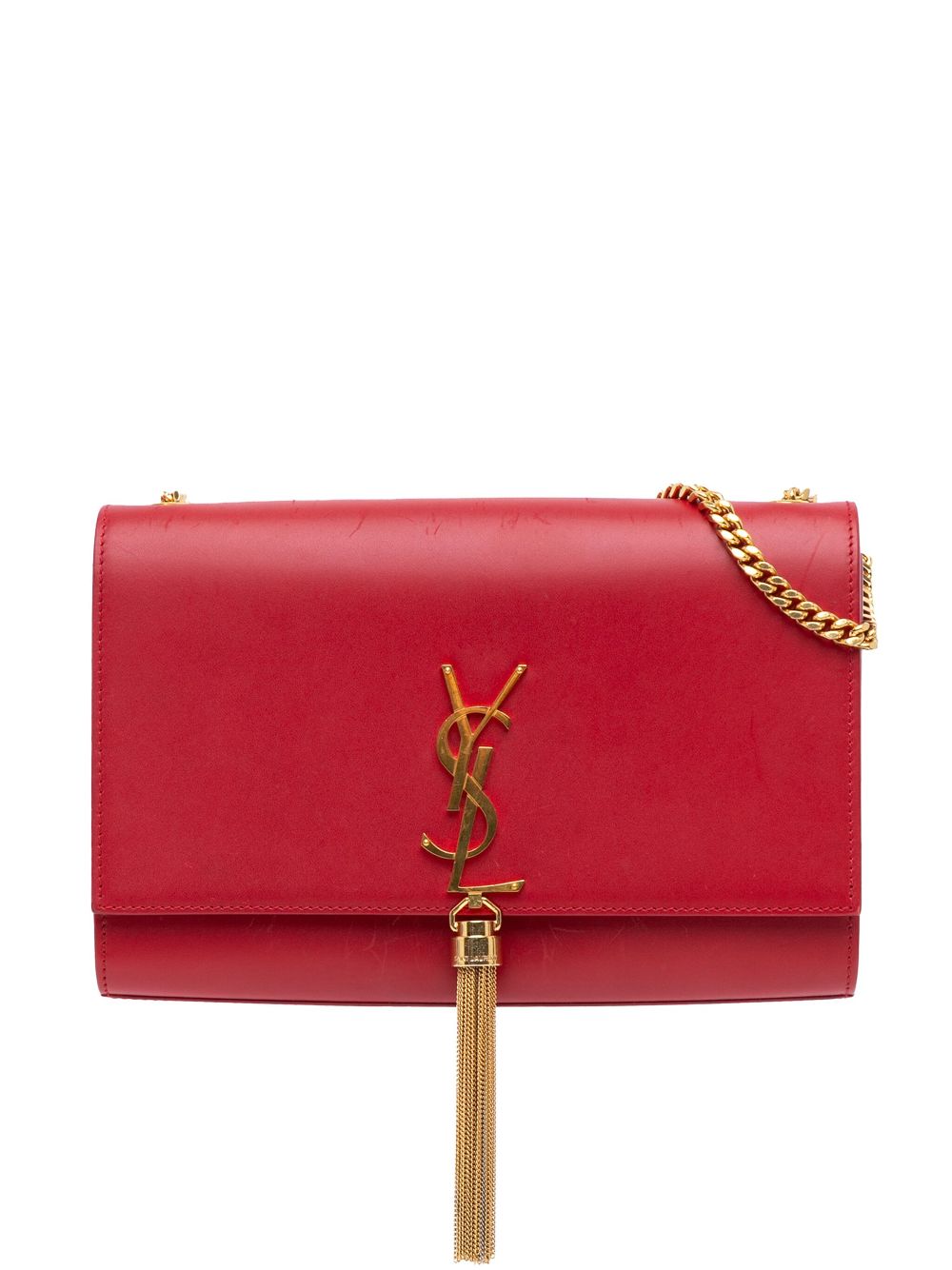 Saint Laurent Pre-Owned 2018 Medium Smooth Calfskin Classic Monogram Kate Tassel crossbody bag - Red