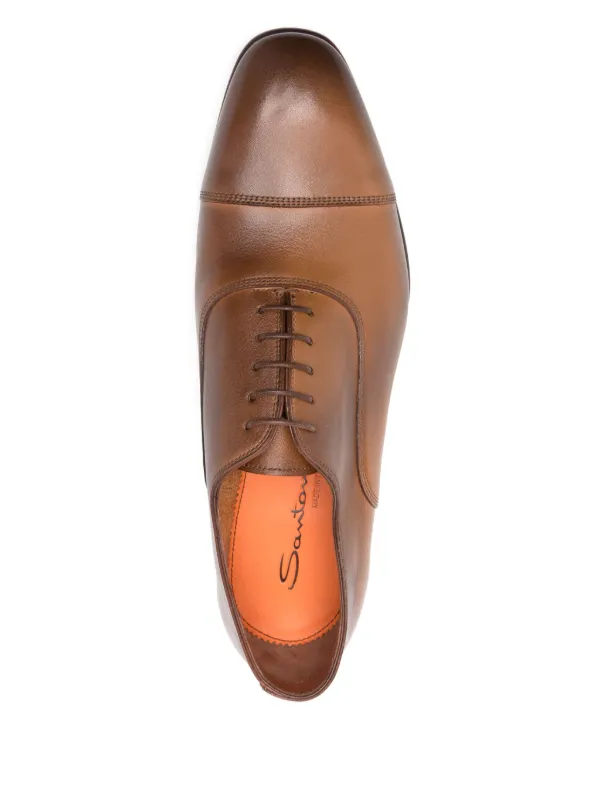 【美品】◾️サントーニ◾️オックスフォード◾️ストレートチップ◾️レザー◾️ブラウン Santoni オックスフォード シューズ | ブラウン | FARFETCH JP