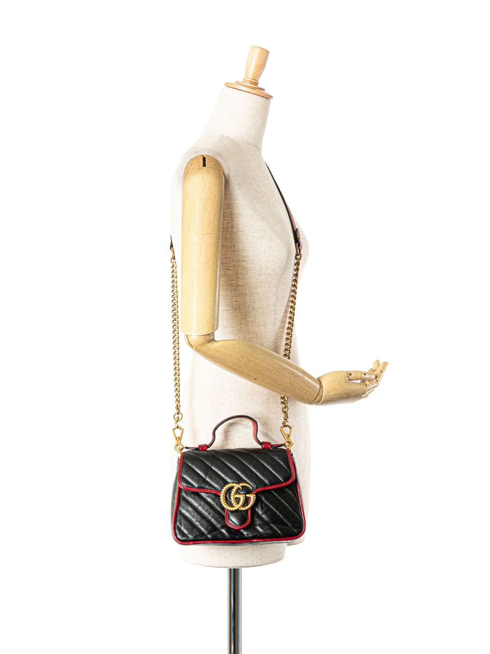 Gucci Pre-Owned 2016-2023 Mini GG Marmont Torchon boekentas met handgreep - Zwart