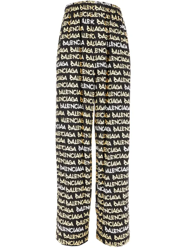 ●送料込●BALENCIAGA●ロゴプリントパンツ Balenciaga ロゴプリント パンツ | ブラック | FARFETCH JP