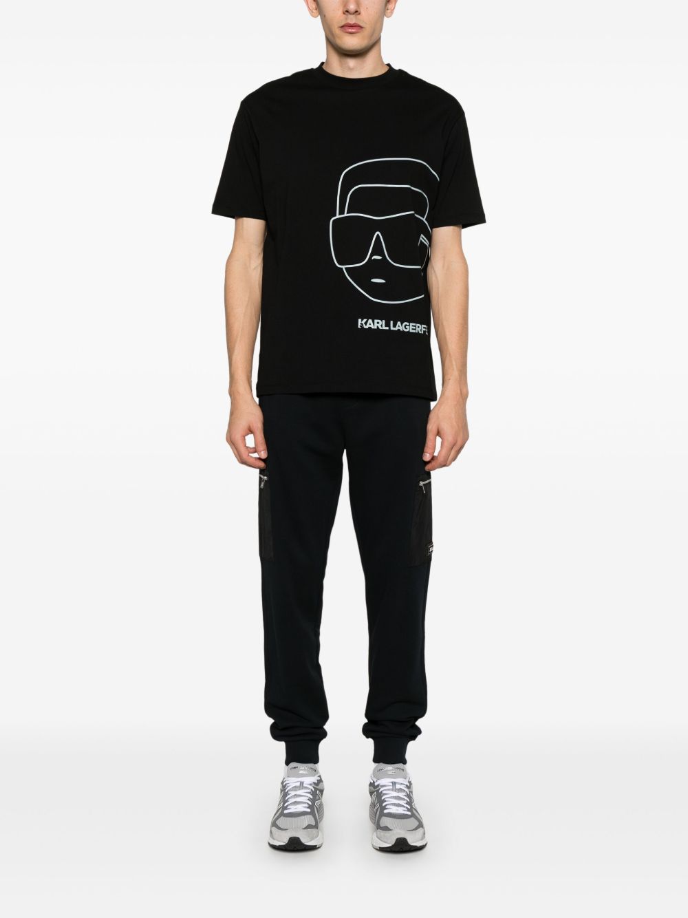 Karl Lagerfeld Ikonik Karl print T-shirt - Zwart