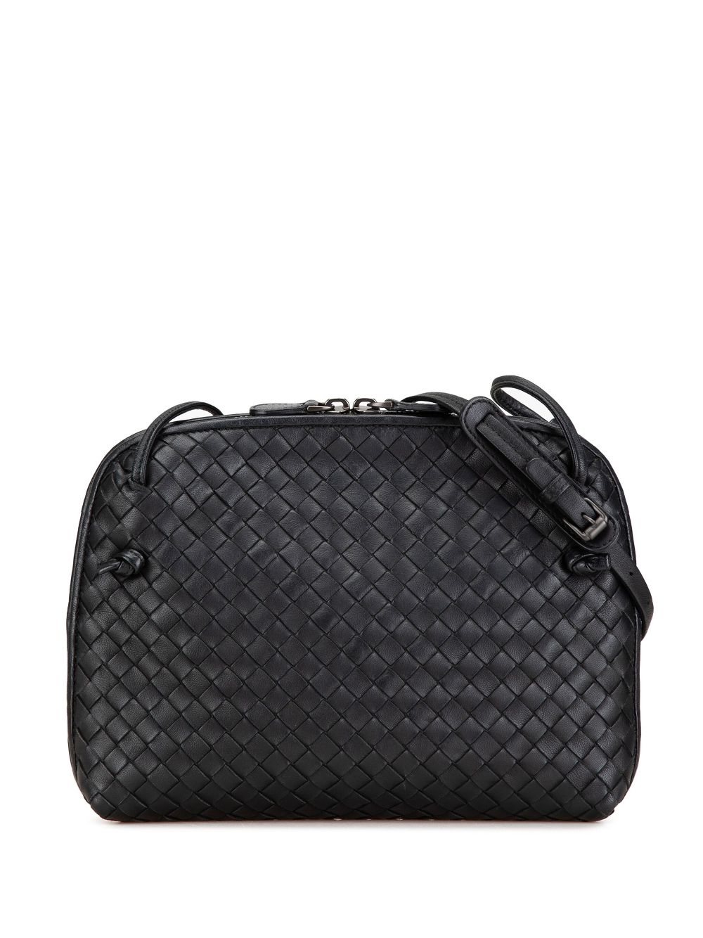 Bottega Veneta Pre-Owned 2000-2023 Nappa Intrecciato Nodini crossbody bag - Black