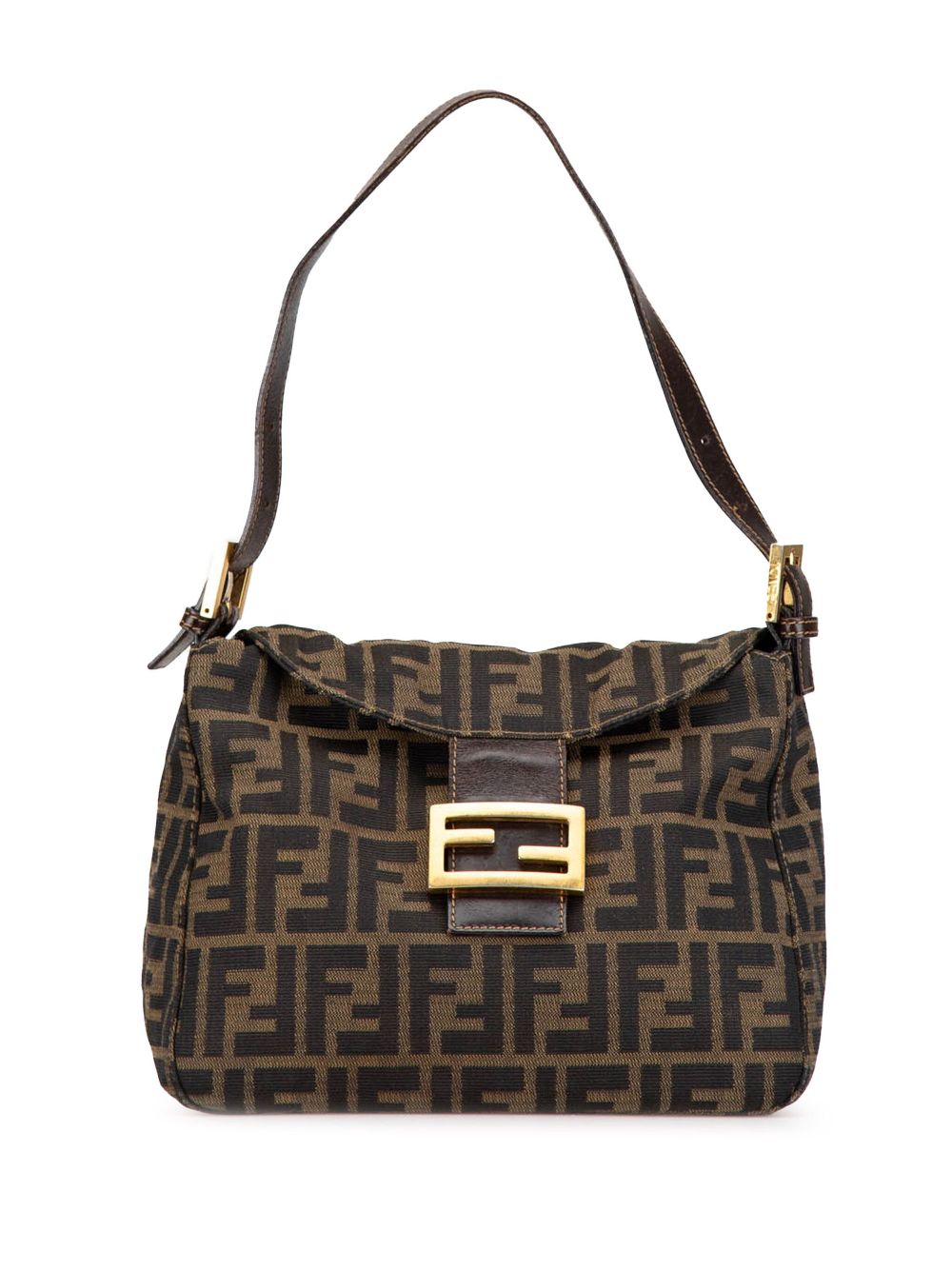 Fendi Pre-Owned 2000-2010 Zucca Canvas Double Flap shoulder bag - Brown