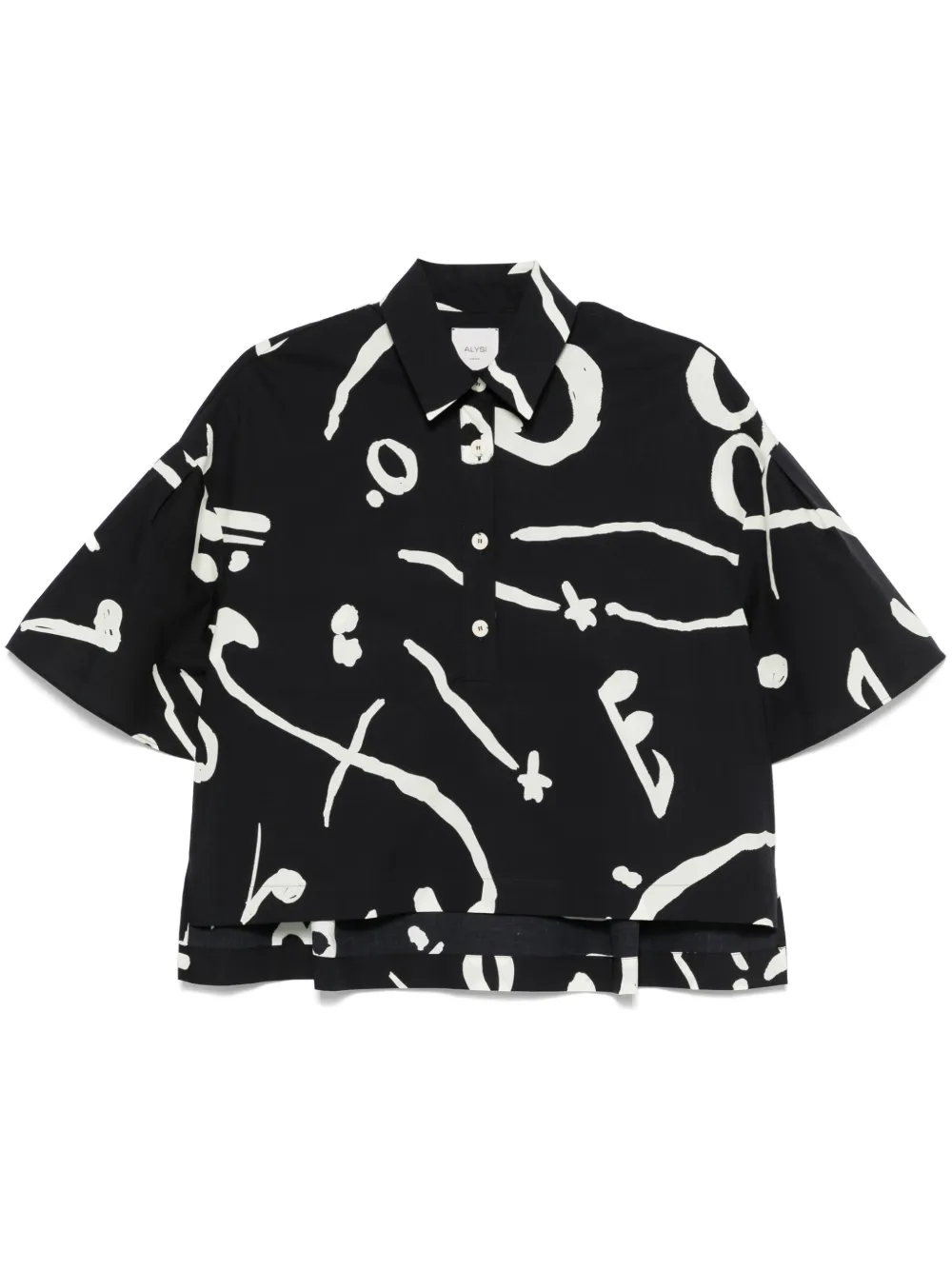 abstract-print shirt