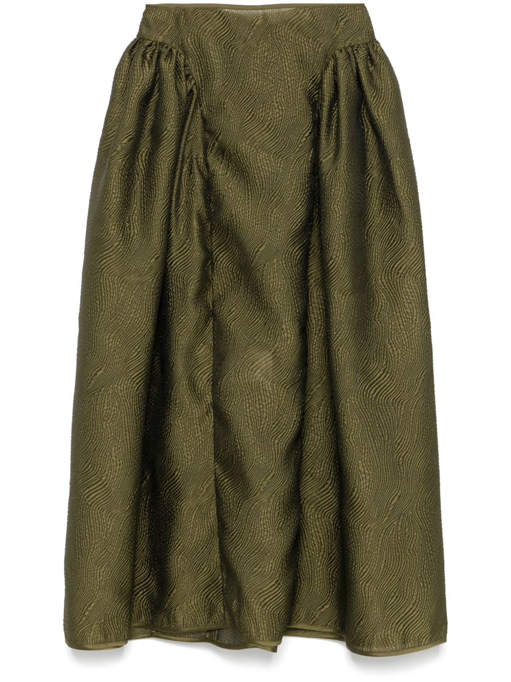 Cecilie Bahnsen Midi-rok met textuur Groen