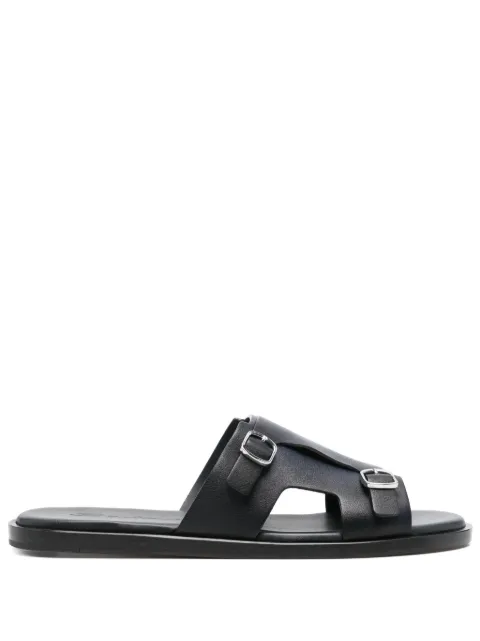 Santoni double-buckle leather sandals 