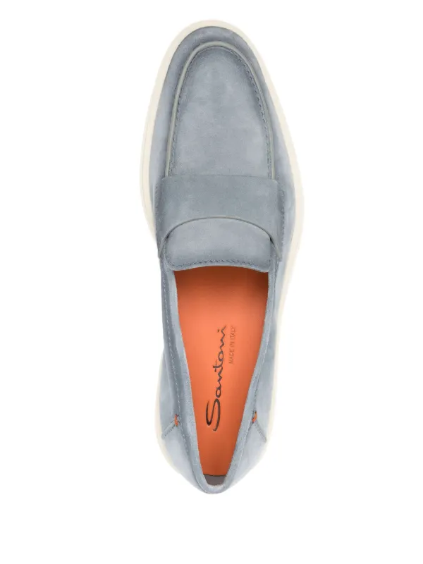 美品サントーニ　ローファー　スリッポン　スエード　ブルー Santoni スエード ローファー | ブルー | FARFETCH JP