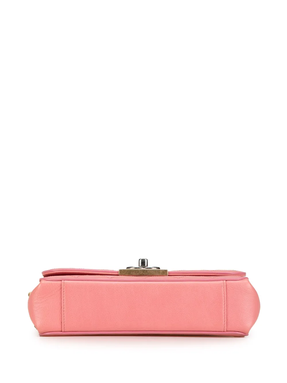 Pre-owned Chanel 2016-2017 Quilted Calfskin Straight Lined Flap Crossbody Bag In Pink