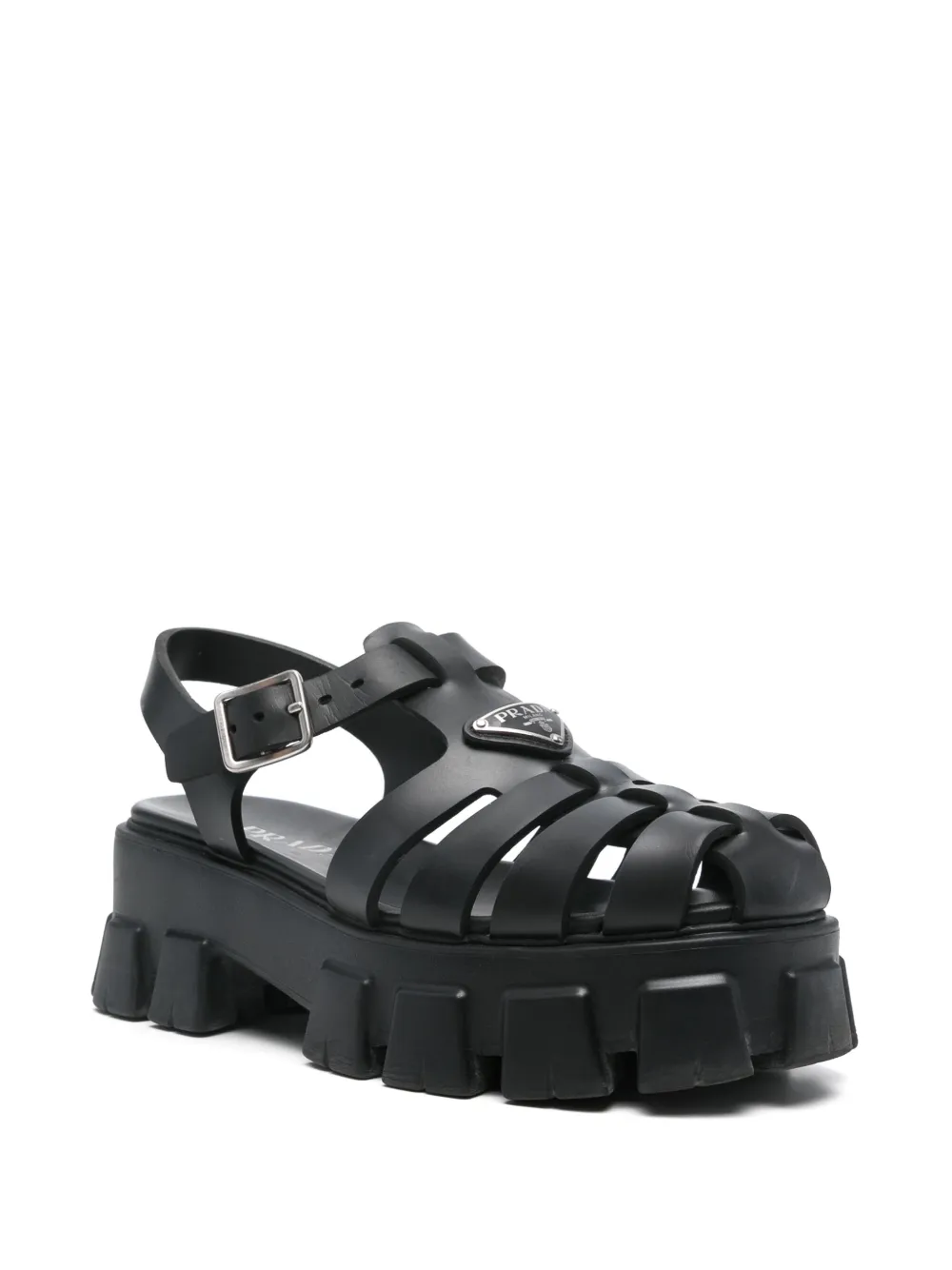 Prada Pre-Owned Monolith sandalen - Zwart