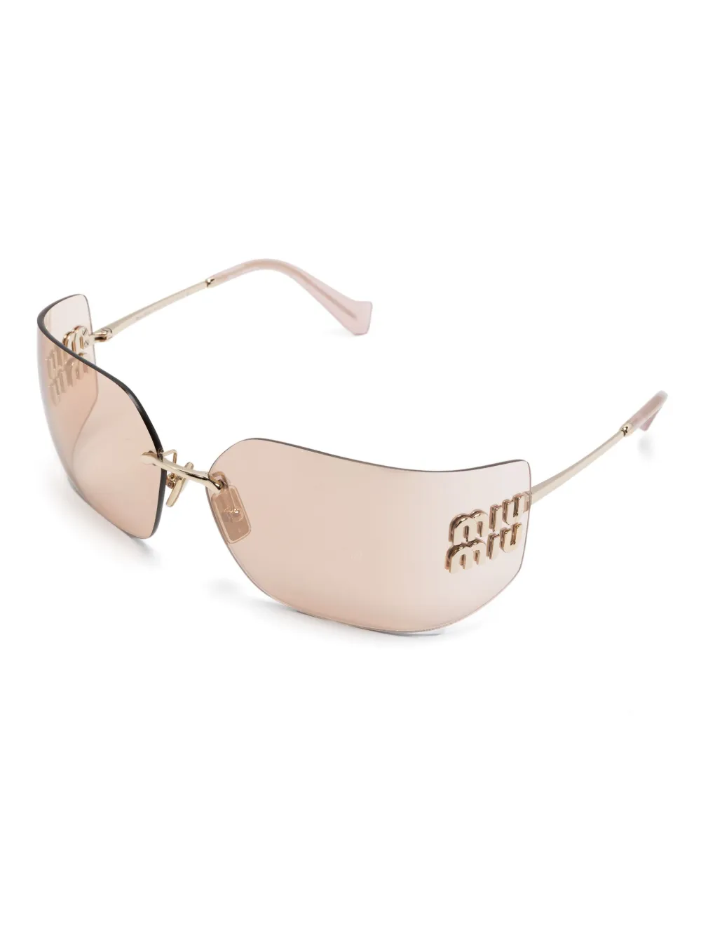 Miu Miu Pre-Owned Zonnebril met logoplakkaat - Goud