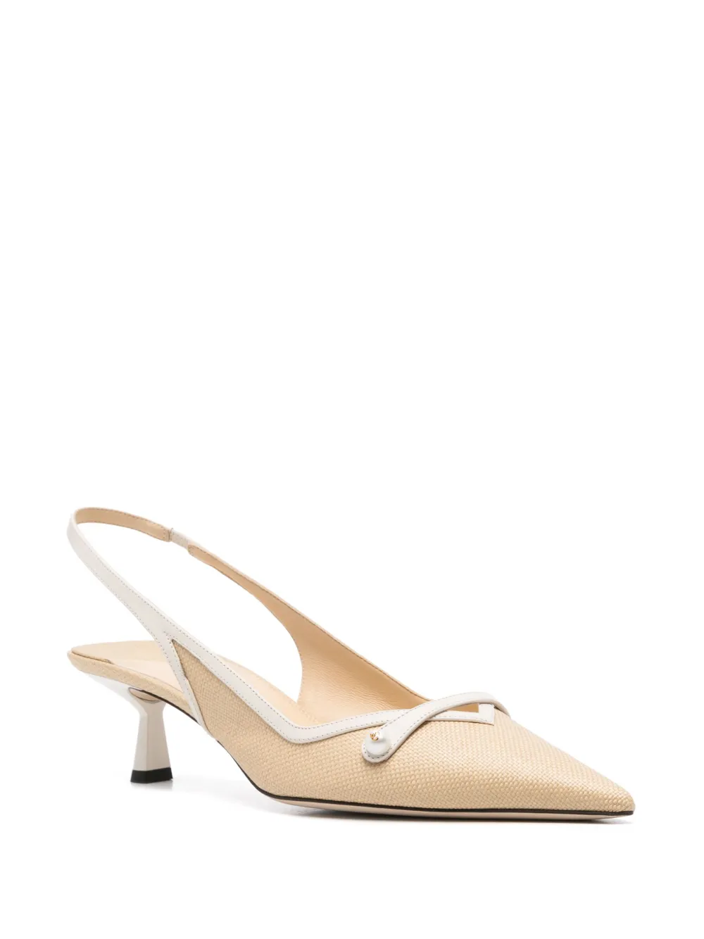 Jimmy Choo Pre-Owned 45 mm Amita slingback pumps - Beige