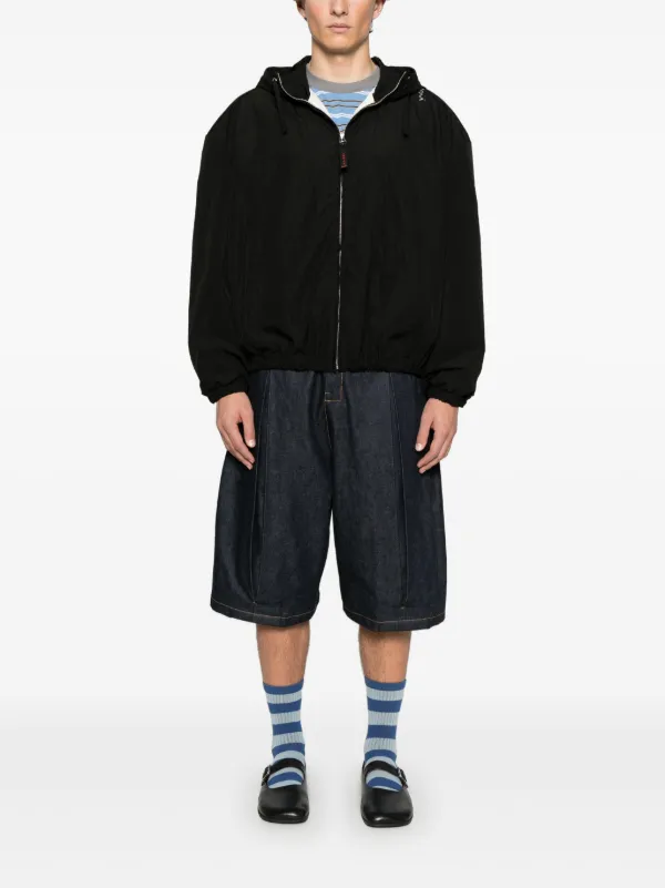 Marni Crinkled Hooded Jacket | Black | FARFETCH CA