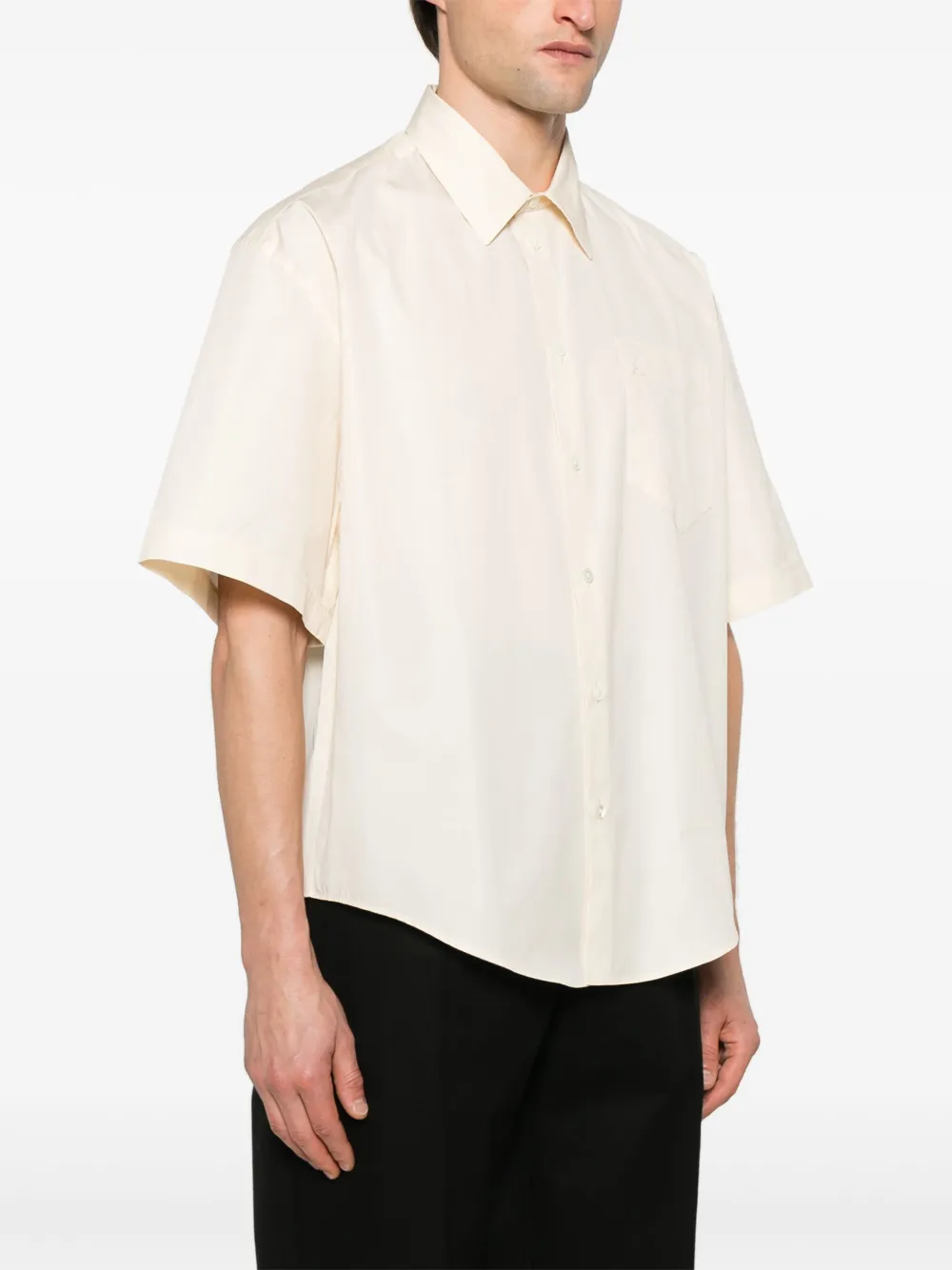 AMI Paris Overhemd met geborduurd logo Beige