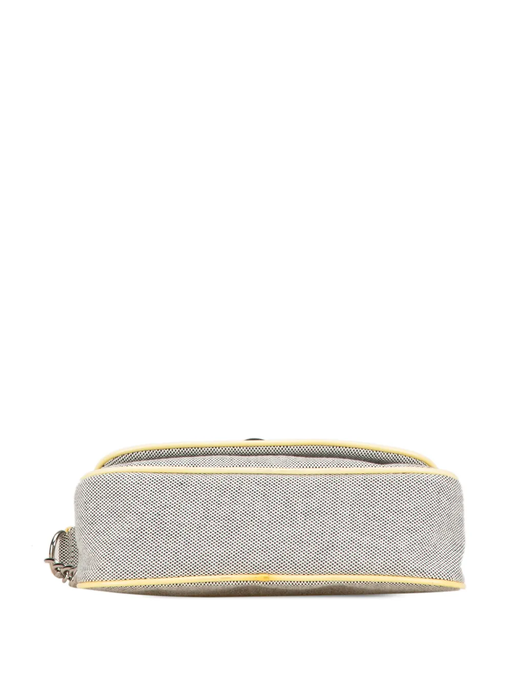 Pre-owned Chanel 2005-2006 Canvas Camellia Cc No. 5 Shoulder Bag In Yellow