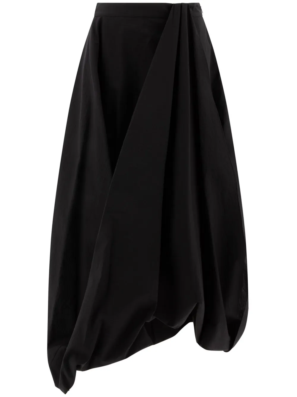 Brunello Cucinelli falda midi con diseño drapeado | negro | Image 1