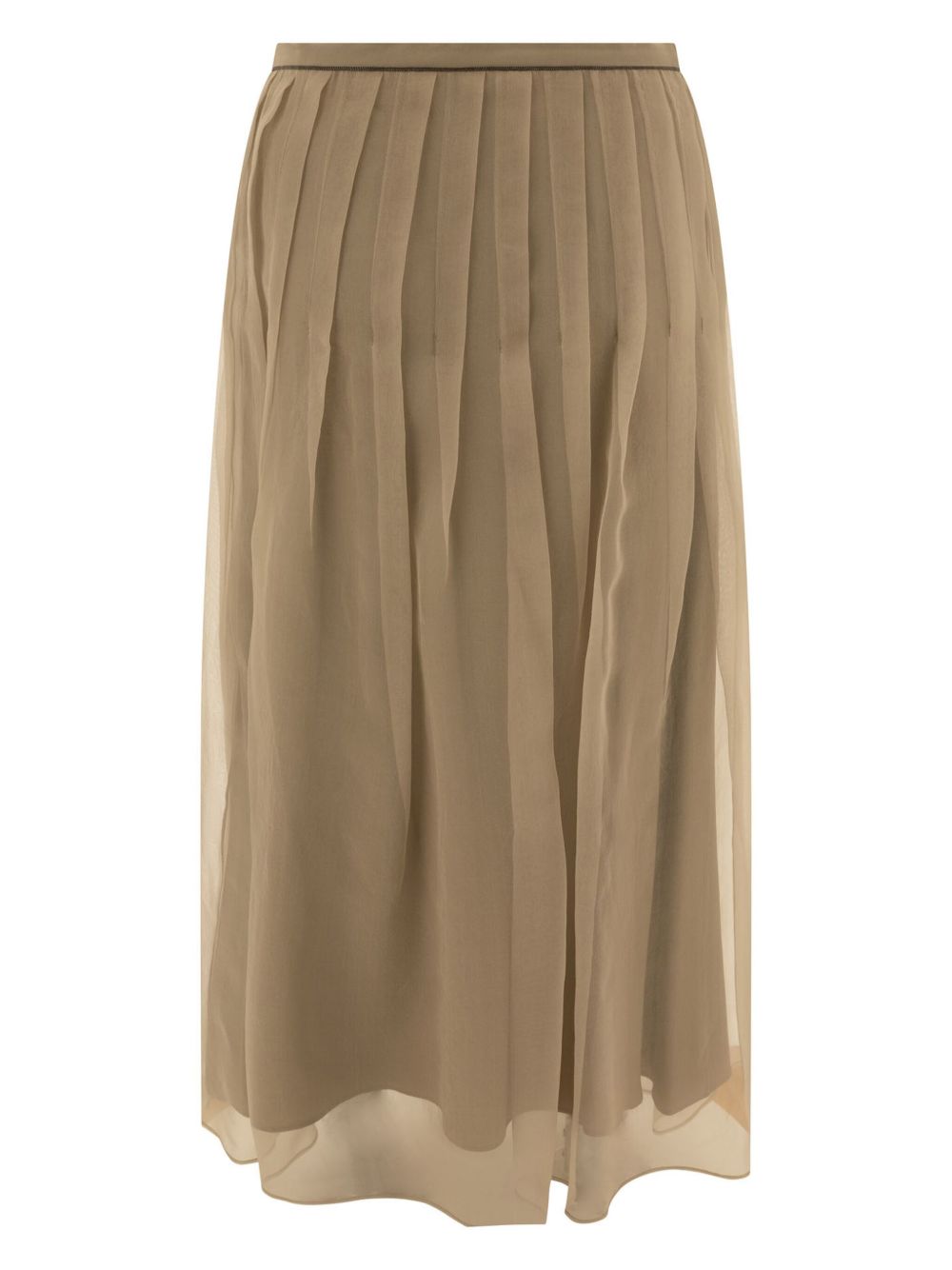 Brunello Cucinelli pleated midi skirt - Beige