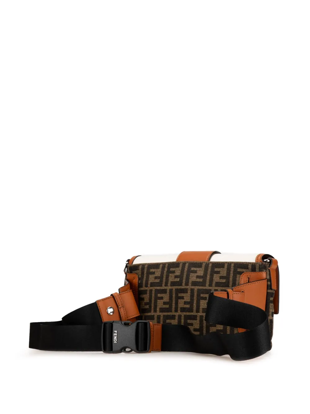 Pre-owned Fendi 2010-2024 Zucca Canvas And Leather Convertible Baguette Satchel In Brown