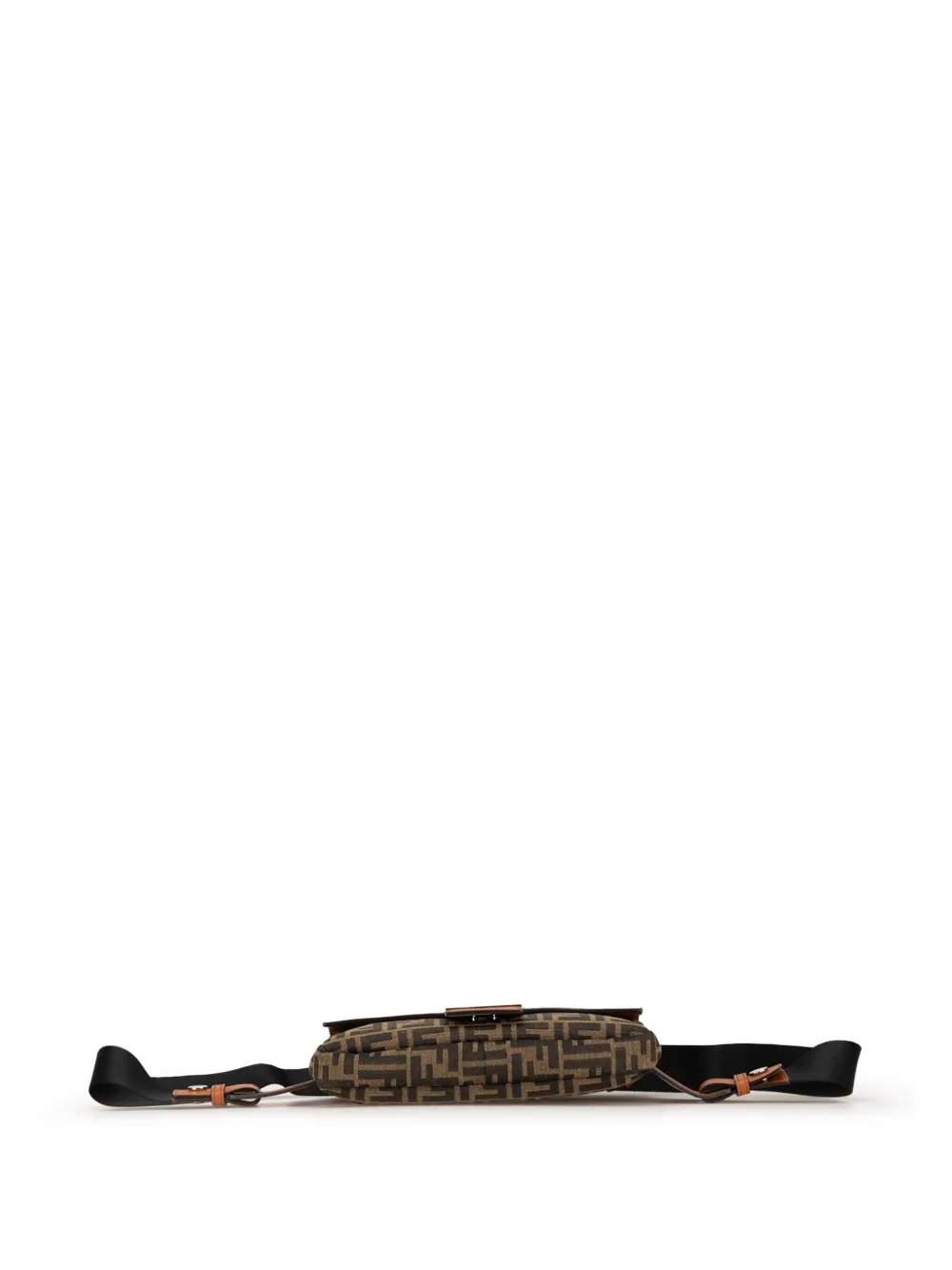 Pre-owned Fendi 2010-2024 Zucca Canvas And Leather Convertible Baguette Satchel In Brown