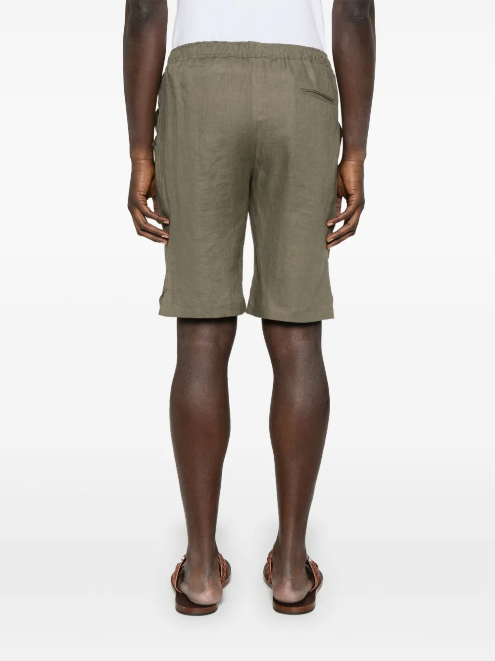 Kiton Linnen shorts Groen