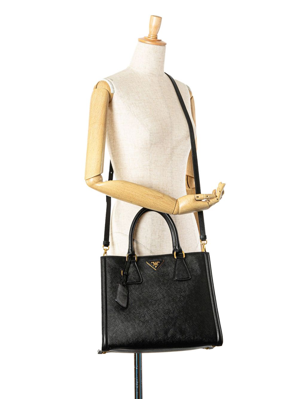 Prada Pre-Owned 2010-2023 Saffiano Lux tweekleurige boekentas - Zwart