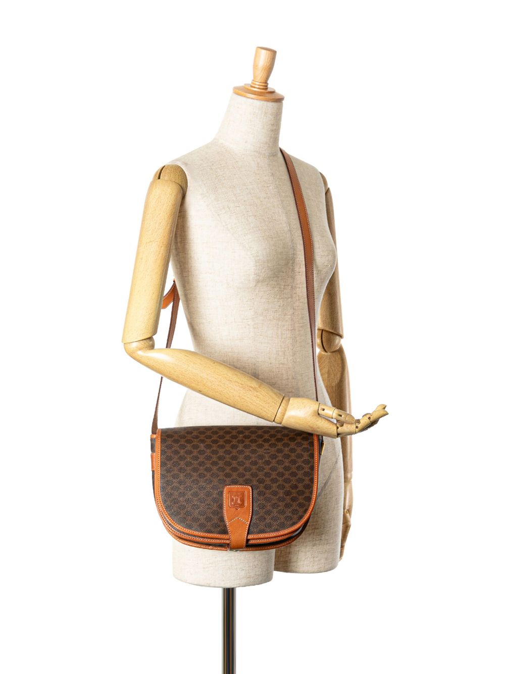 Céline Pre-Owned 2012 Macadam Coated Canvas crossbody bag - Brown