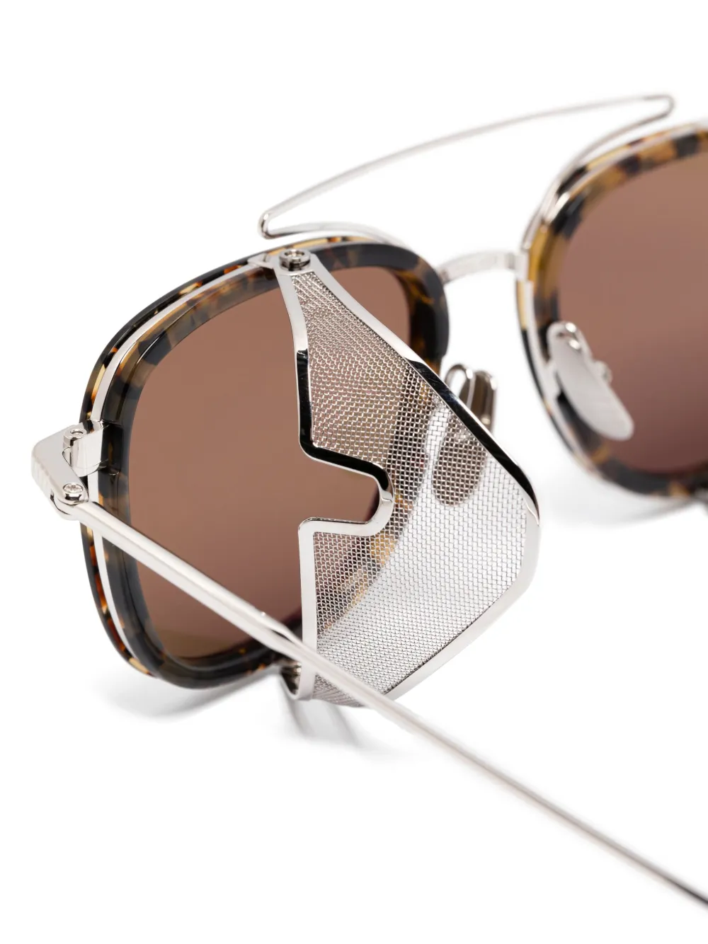 Shop Thom Browne Side-shield Sunglasses In 银色
