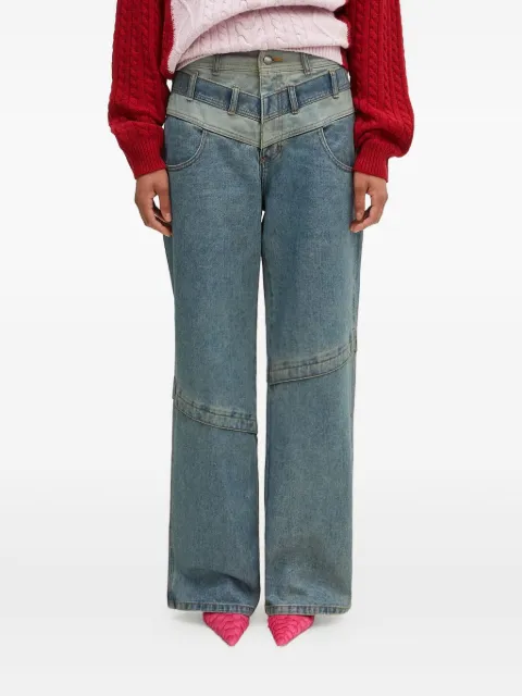 Andersson Bell  apa740m layered panelled pocket wide jeans