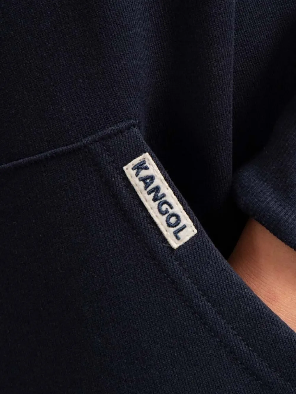 Kangol Hoodie met buidelzak Blauw