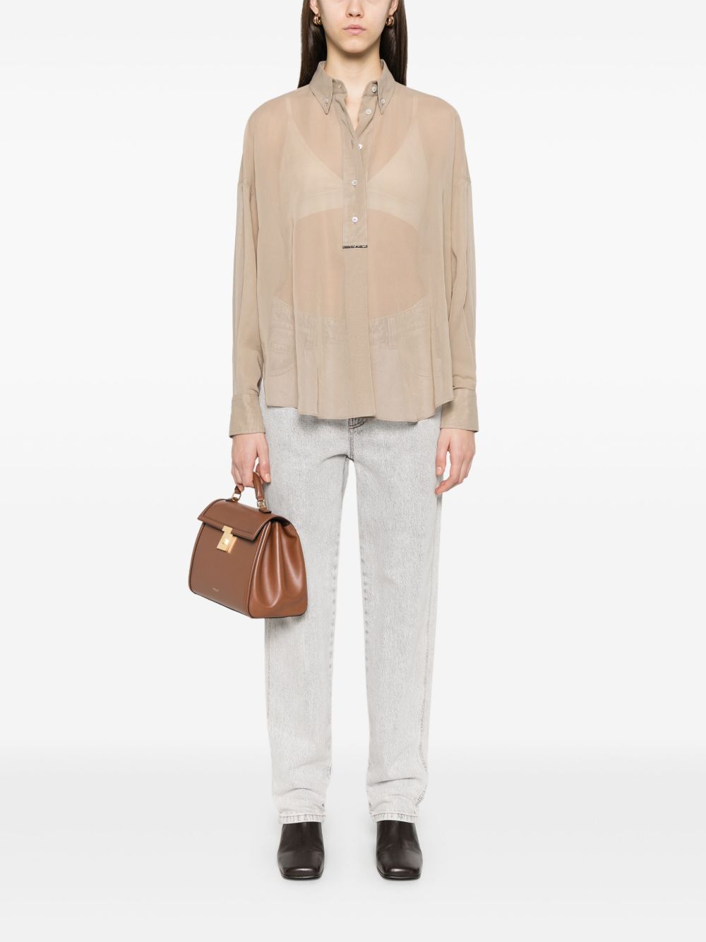 Brunello Cucinelli Organza blouse - Beige