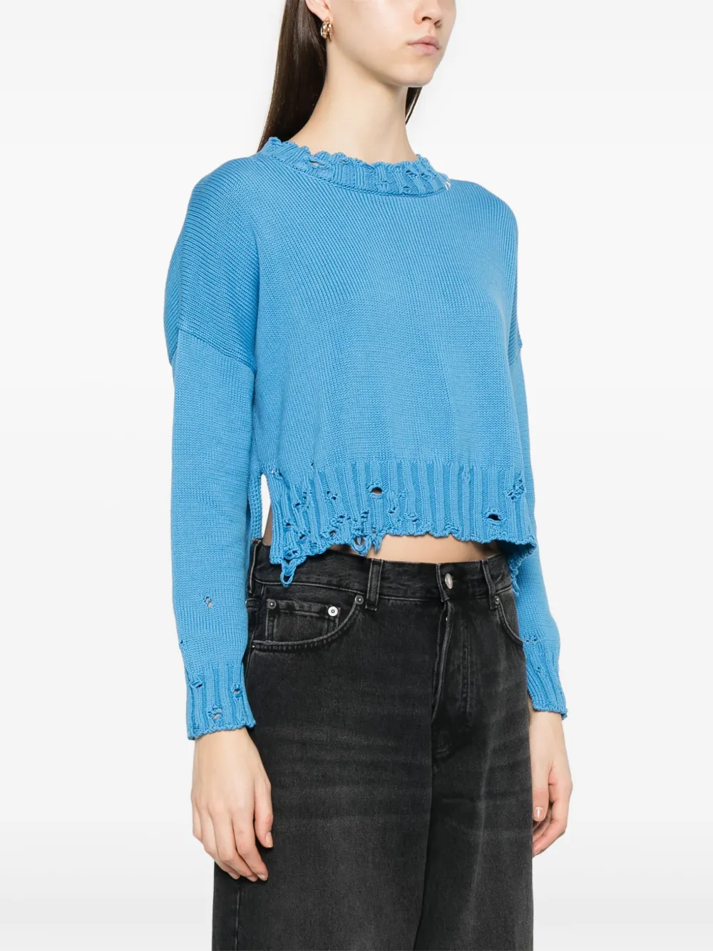 Marni Gedrapeerde katoenen trui Blauw