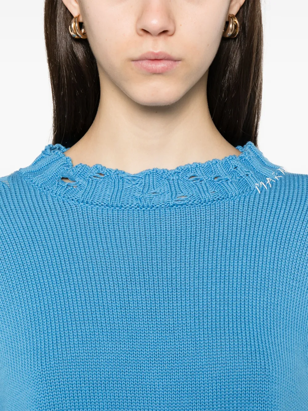 Marni Gedrapeerde katoenen trui Blauw