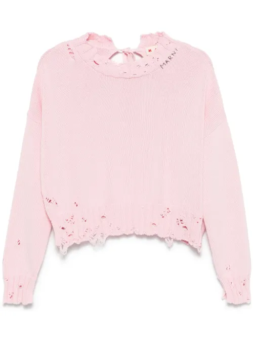 Pull en coton à design ébouriffé - Marni - Modalova