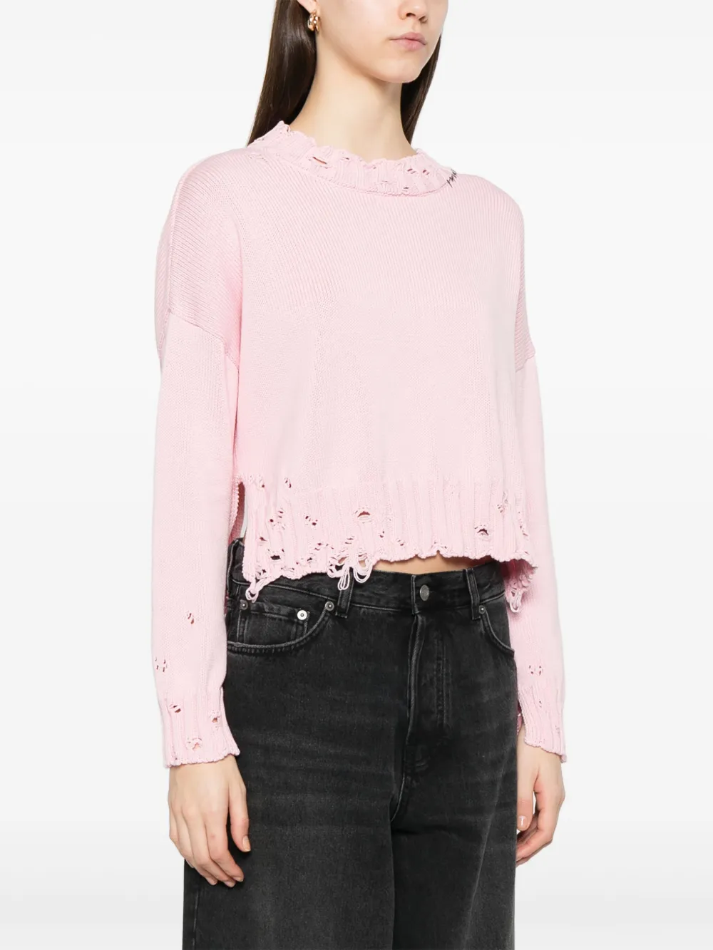 Marni Gedrapeerde katoenen trui Roze