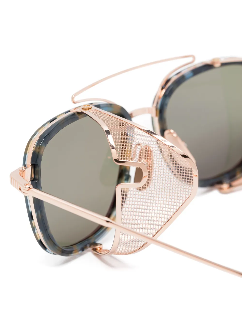 Thom Browne Eyewear Zonnebril met schildpadschild-effect Roze