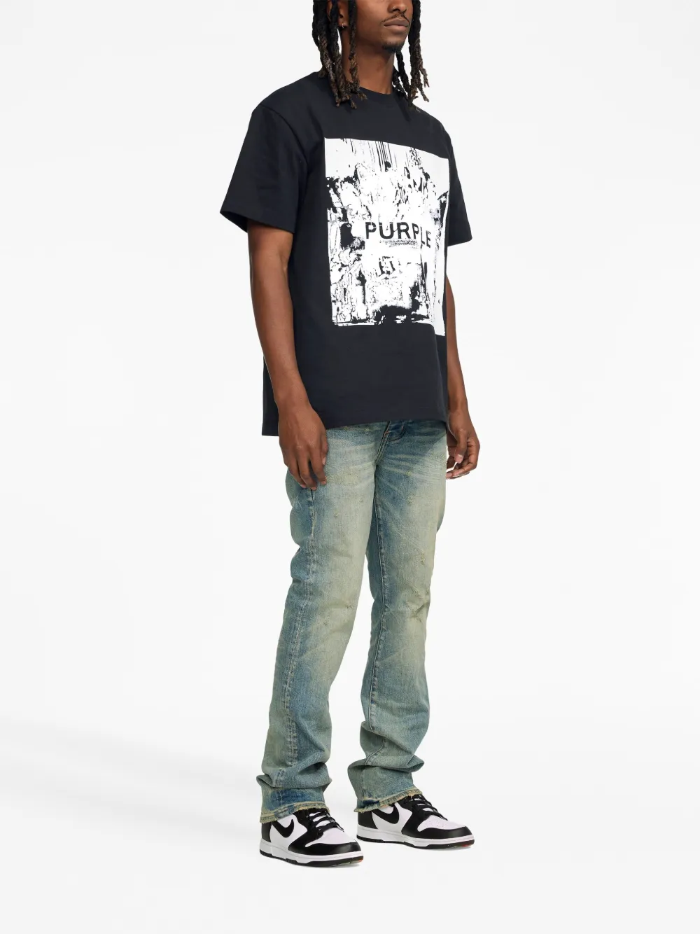 Shop Purple Brand Vintage Indigo Destroy Boot "vintage Indigo" In Lt Indigo