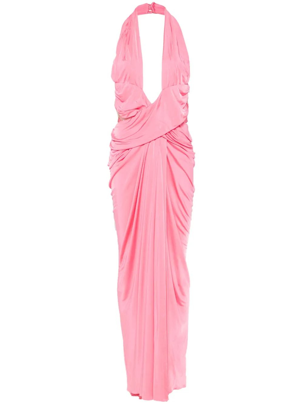 draped halterneck maxi dress