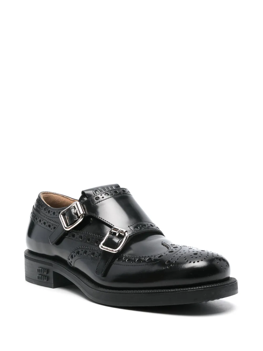 Miu Miu Pre-Owned x Church's leren brogues - Zwart