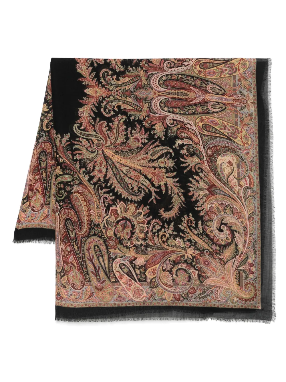 paisley-print cashmere scarf