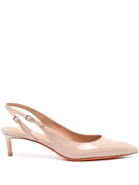 Santoni حذاء جلد لامع بكعب وسير خلفي