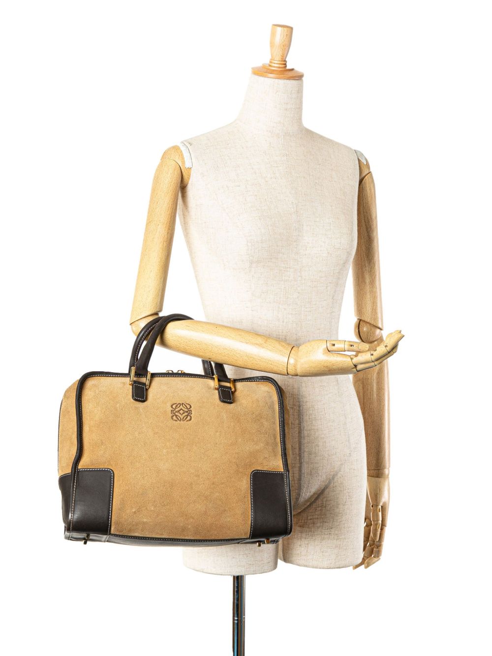 Loewe Pre-Owned 2000s Amazona 32 suède handtas - Bruin