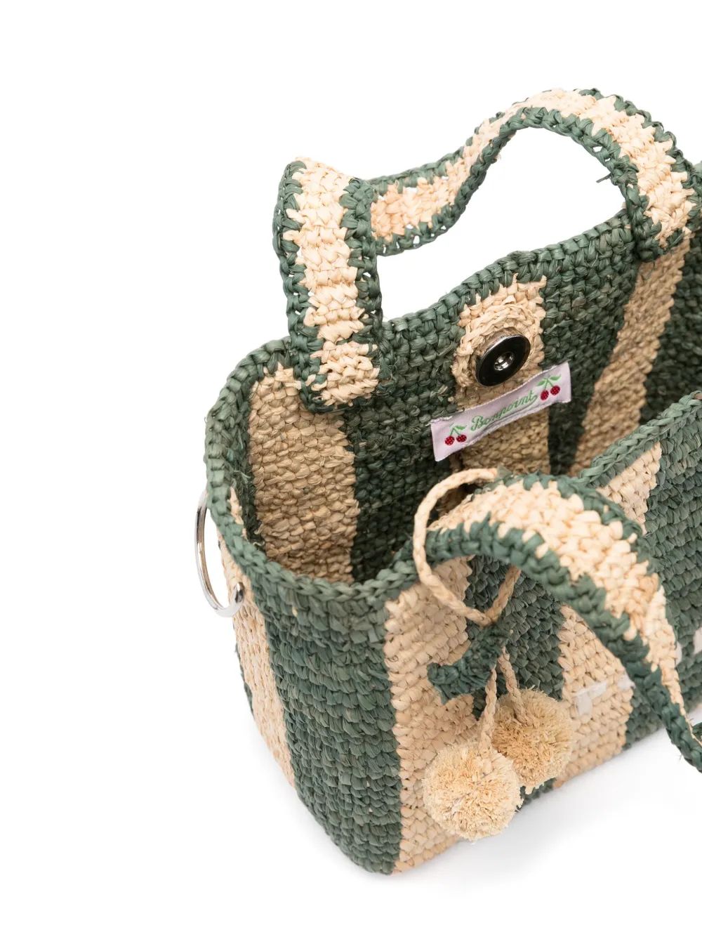 Bonpoint Gestreepte shopper Groen