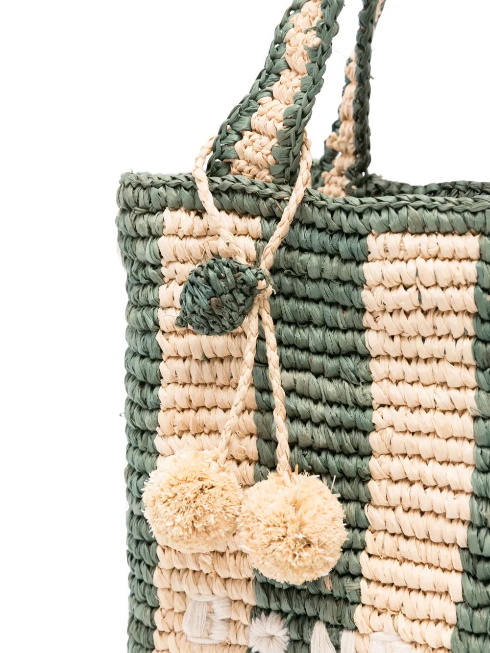 Bonpoint Gestreepte shopper Groen
