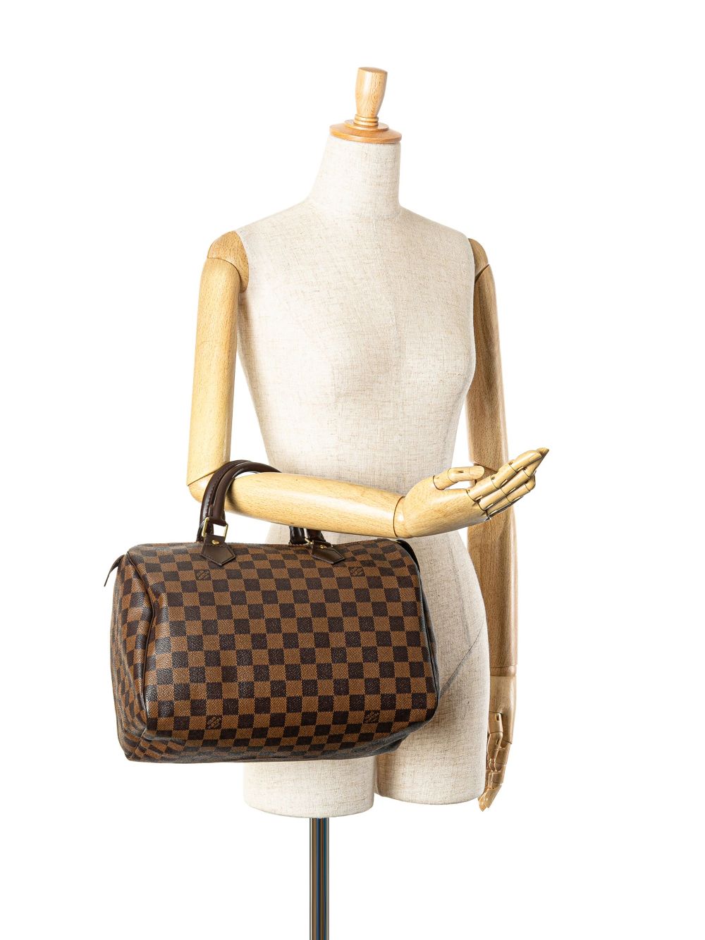 Louis Vuitton Pre-Owned 2006 Damier Ebene Speedy 30 Boston tas - Bruin