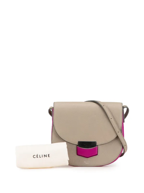 Celine Pre Owned 2016 Small Bicolor Leather Trotteur Crossbody Bag Brown FARFETCH CA